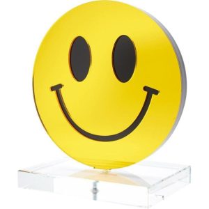Shelf Decor Smiley Face - Mirrored Yellow